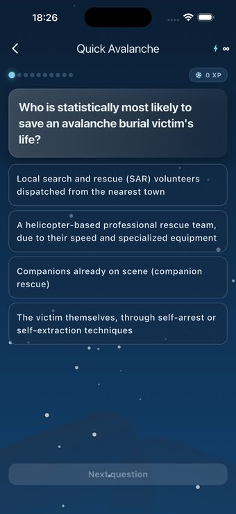 Quiz question with answer options
